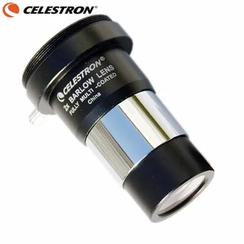 Celestron-Барлоу обектив с високо увеличение, напълно закрит, Оптични лещи с висока разделителна способност, метални, 1,25 инча, плосък интерфейс на камерата M42