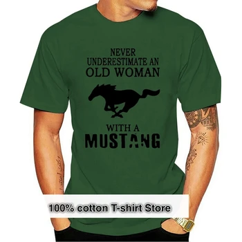 Crewneck Възрастен мъж Мустанг - Възрастна жена в тениска с надпис 