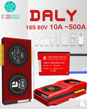 DALY 16S 60V Литиево-йонна такса защита на литиева батерия Баланс eBike Заряд-Разряд 18650 Lipo BMS 15A 30A 50A 60A 80A 100A 200A