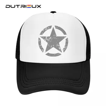 DUTRIEUX Пънк Унисекс, Американска Тактическа Армията Шапка на шофьор на камион със Звезда, Регулируем бейзболна шапка За възрастни, Мъжки Спортни шапки възстановяване на предишното положение