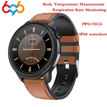 E80 Измерване на телесната температура на Смарт Часовници на Мъже, Жени ТОЧКИ + ЕКГ IP68 Водоустойчив Фитнес тракер, Честотата на дишане SmartWatch