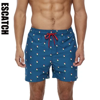 Escatch 2023 Летни Нови Мъжки Плажни Панталони С Джобове, Полиэстеровые Шорти За Плуване, Мъжки Спортни Шорти За Сърф на съвсем малък, по-Големи Размери, Бански костюми
