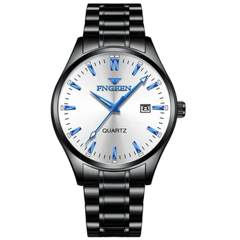 FNGEEN Man най-Добрите часовници е от неръждаема стомана, Модни луксозни ръчни часовници, Водоустойчиви мъжки часовник, Дата, Прости часовници, Erkek Кол Saati, мъжки часовник
