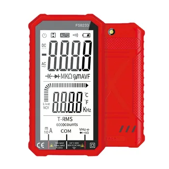 FS8233 Капацитивен измерване на ток и напрежение, на голям екран, преносим цифров дисплей, Универсален измерител на температурното съпротивление, мултицет