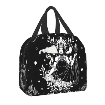 Hekate тройната богиня, термоизолированная чанта за обяд, женствена чанта за вещиците на Хелоуин, преносим чанта за обяд за децата в училище кутия за съхранение на храна