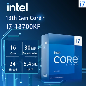 Intel Core i7-13700KF i7 13700KF 3,4 Ghz 16-ядрени 24-стрийминг процесор на 10 Нм L3 =30 M 125 W LGA 1700 Нова запечатани, но без охладител