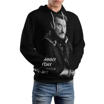 Johnny Hallyday Ежедневни Блузи Johnny Hallyday Limited Edition Уличен Стил Hoody С Дълъг Ръкав Стръмни Блузи С Качулка На Поръчка