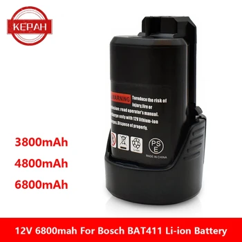 KEPAH 6800 mah 10,8 В 12 Литиево-йонна Акумулаторна батерия BAT411 BOSCH BAT412A BAT413A D-70745GOP 2607336013 2607336014 PS20-2 PS40-2