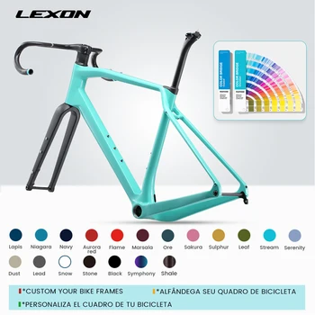 LEXON Чакъл рама с напълно карбоновым спирачен спирачка за шоссейного мотор за off road велокросса, Индивидуален цвят с подробности за кормилото на велосипеда