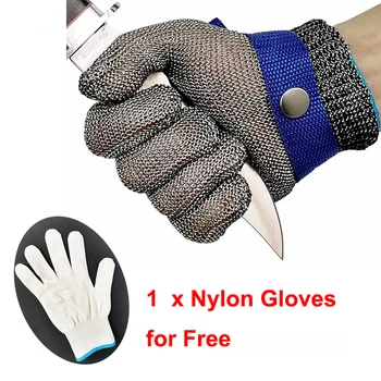 LPRED, 1 Чифт Устойчиви към нарязан-устойчиви ръкавици от неръждаема стомана, защитни работни ръкавици от метална мрежа, които порязвания за касапин