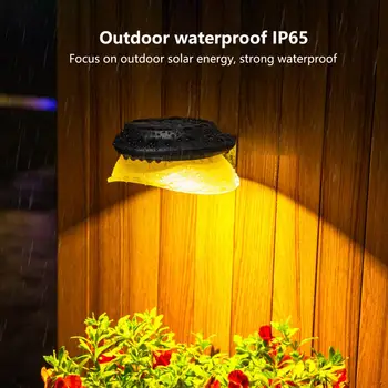 Led лампа за Ограда на слънчеви батерии, Автоматично включване /Изключване, Не се изисква връзка, Водоустойчив, с монтиран на стената Лампа Със Сензор за осветление, Градински Принадлежности