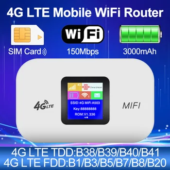 Lte 4G Рутер Безжичен Портативен Wifi Модем 150 Mbit/3000 mah Мини Градинска Точка за Достъп Джобен Mifi Слот за Sim-карти Ретранслатор