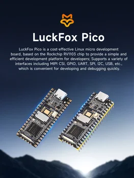 LuckFox Pico, такса развитие RV1103 Linux Микро, такса изкуствен интелект Rockchip, интегрира процесор ARM Cortex-A7/RISC-V MCU/NPU/ISP