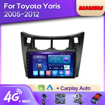 MAMSM 2K QLED Android 12 Радиото в автомобила На Toyota Yaris XP90 2005-2012 Мултимедиен Плейър GPS Навигация 4G Carplay Авторадио