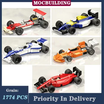 MOC Racing 1: 8 Модел Градивен елемент В събирането на Градската Спортна кола F1 Момче Колекция от играчки САМ Подаръци