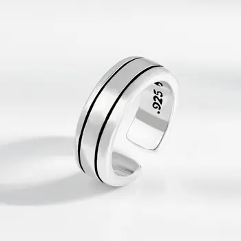 NBNB 2023, минимализъм, пънк-пръстен За Мъже, Ретро Сребрист Цвят, Винтажное Женски Регулируема Отворен пръстен, хип-хоп бижута за пръстите, подарък за парти