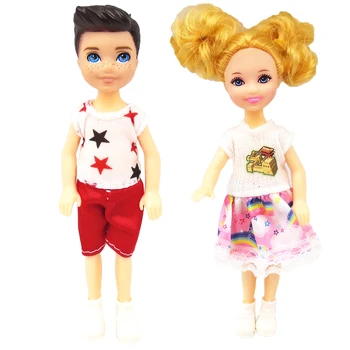NK Лидер на продажбите, 2 Комплекта Кукли, Кукла За момчета и Момичета, Подходяща Подвижната Шарнирная Мини Кукла 14 См, Сладка Кукла + Обувки + Дрешки За Кукла Кели, Подарък За Дете