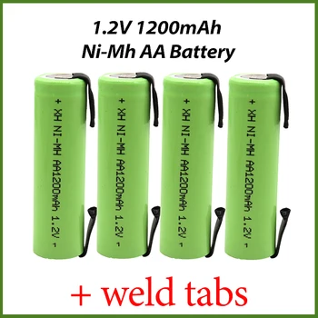 Ni-Mh 1.2 AA Батерия 1200 mah Ni-mh Клетки със Заваръчни Раздели САМ Никел за електрически самобръсначки Philips Бръснач четка за Зъби