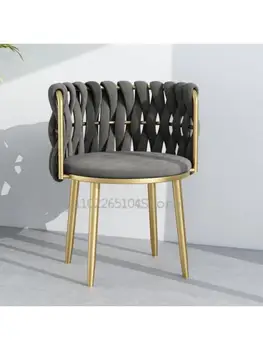 Nordic light е луксозно кресло за грим Instagram минималистичное стол за преобличане в спалнята трапезария стол с фамилна облегалка прост стол за нокти