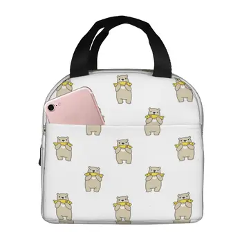 Polar Bear Безпроблемна чанта за обяд за жените, Големите чанти за многократна употреба обяд-бокс за работа, сгъваема чанта за офис за възрастни