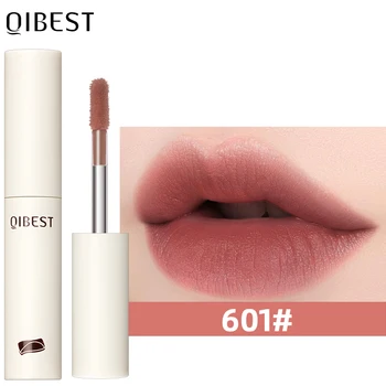 QIBEST Гланц за устни 8 Цвята Телесен цвят, матово покритие Шоколад червило, Водоустойчиви, Устойчиви на Женската козметика за червени устни, Кадифе Глазура за устни