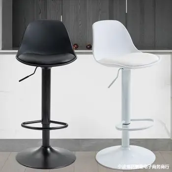 Qa52 модерен минималистичен бар стол с облегалка, подвижен стол, бар маса и стол, табуретка за рецепцията, висок бар стол, висок бар стол