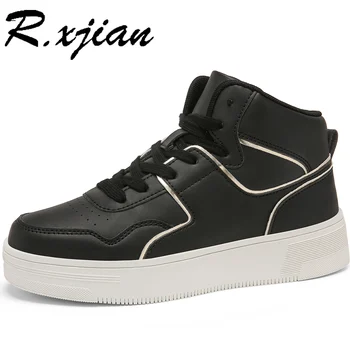 R. XJIAN / Нова дамски обувки за скейтборд, пролетно-есенна туристическа обувки с висок берцем, топли улични спортни пътни маратонки, модни le