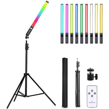 RGB Преносима светкавица Speedlight За снимане, задно светодиодно осветление за видео, палка-жезъл със статив, празнична цветна попълнете лампа