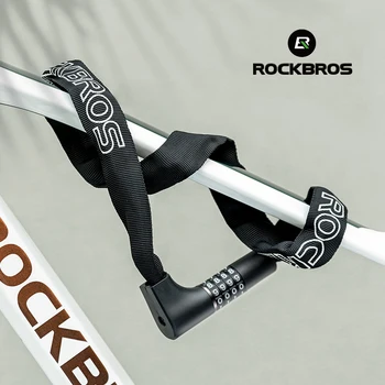 ROCKBROS Заключване на Велосипед Верига С 4 Фигурални Код, Велосипеди Заключване С 2 Ключа, Открит Противоугонный Заключване Верига, Безопасни Аксесоари За Велосипеди