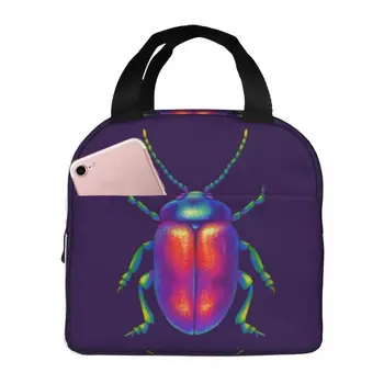 Rainbow Beetle термоизолированные чанти за обяд Контейнер За обяд Чанти за хранене Преносима чанта обяд-бокс за момчета и Момичета
