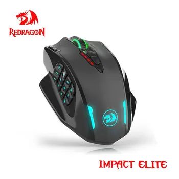 Redragon Impact Elite M913 RGB USB 2.4 G Безжична детска мишката, 16000 точки на инч, 16 бутони, Програмируеми ергономична за гейм мишки, PC