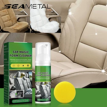 SEAMETAL 60 МЛ Автомобилен Пречиствател на Пяна Многофункционално столче за Кола Кожена Вътрешна Панел Препарат За Миене на Пяна За Отстраняване на Прах