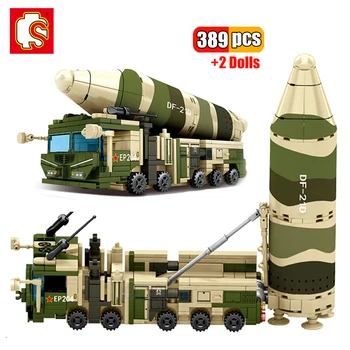 SEMBO 389Pcs Модерен Военен Дизайн на Порцелан DF-21D Модел баллистической ракети Строителни блокове Фигурки на войници Играчки за деца
