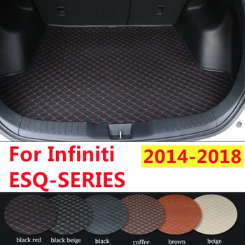 SJ Custom Fit За Infiniti ESQ-SERIES 2014-15-2018 Непромокаема Подложка за багажника за Кола, Облицовки за Багажно Тава, Товарен Мат, Протектор