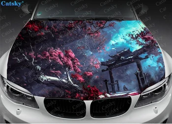 Samurai, Японски самурай, Samurai, Японски самурай, стикер на предния капак на автомобила с изображение на лъв, vinyl стикер на предния капак, пълноцветен графичен декор