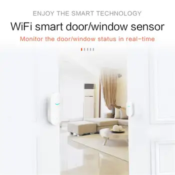 Sasha Smart WiFi Вратата Сензор Детектори за отваряне/затваряне на Врати на Магнитен ключ Сензор за прозорец на домашна Работа с Алекса Google Home
