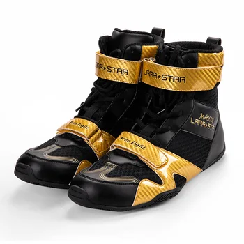 TaoBo LARA STAR Pro, златисто-черни боксови обувки за двойки, маратонки за борба с плетене на една кука и линия, Спортна екипировка за пауэрлифтинга