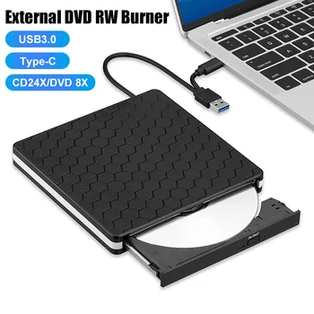 USB 3.0 Type C Външен Оптично устройство CD DVD RW DVD Записвачка Тънко Оптично Устройство за Високоскоростен Пренос на Данни CD-Player за Mac Tablet