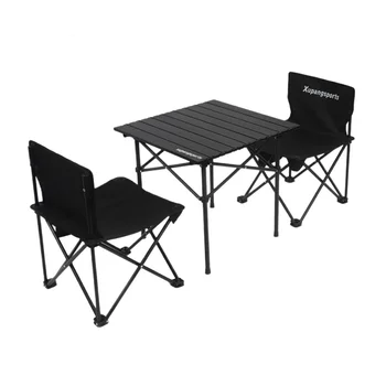 UVR, Нова сгъваема маса и столове за къмпинг, ультралегкое костюм за къмпинг, Преносим комплект маси и столове за яйчен пластмасови ролки от алуминиева сплав