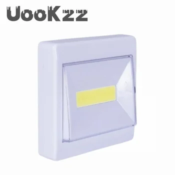 UooKzz Супер ярки led нощна светлина с ключа COB led, с монтиран на стената лампа с батерии, Безжичен Шкаф под подсветка за кухни