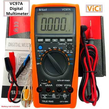 VC97A Нов цифров мултицет VC97 1000V DC AC Автоматичен обхват на DMM Температура Измерване на ток, Капацитет, Съпротивление на Диода
