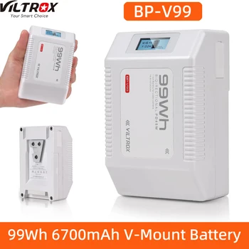 VILTROX BP-V99 V-Образен батерия 99Wh 6700mAh С подкрепата на BP45W D-TAP USB TYPE-C, За видеокамера, светлина на монитора, смартфон, Powerbank