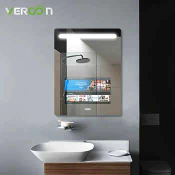 Vercon LED light умно огледало за баня на Цена на цена на производителя Огледала със сензорен екран за телевизор със системата Android и горивото проблеми