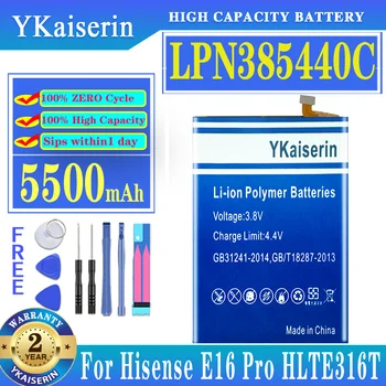YKaiserin Батерия LPN 385440C 5500 mah Батерии за мобилни телефони Hisense E16 Pro E16Pro HLTE316T