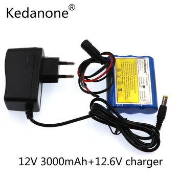 kedanone NWE 12 v 3000 mah 18650 литиево-йонна акумулаторна батерия и зарядно устройство 12,6 В 1A камера за видеонаблюдение