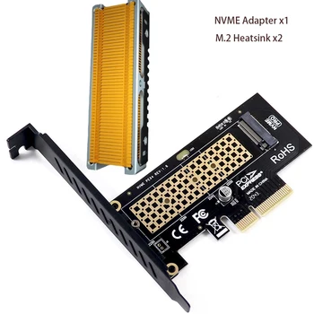 Адаптер M2 NVMe SSD NGFF за PCIE 4.0 X4 M Key PCI Express M. 2 Конвертор NVME SSD M2 Странично с Меден радиатор
