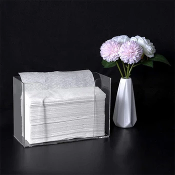 Акрилна кутия за съхранение на салфетки, Многоцелеви диспенсер за хартиени кърпички от прах за спалня, кухня