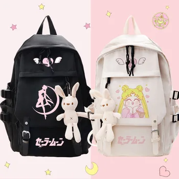 Аниме Sailor Moon, Кристален Луната, Раница с Котка, Училищна чанта за тийнейджъри, Чанта за книги, Имат чанта за момичета и момчета