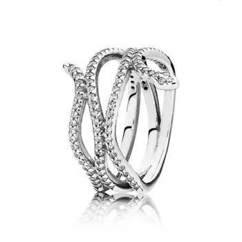 Аутентичное пръстен от сребро проба 925 с блестяща въртеливо движение на Змия, Модерен пръстен за жени, подарък, бижута със собствените си ръце