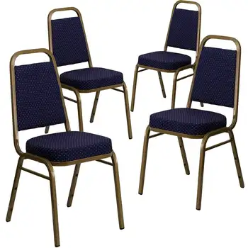 Банкетна стол с трапецовидна облегалка серия 4 HERCULES е в тъмно синьо тъканните рамка модел